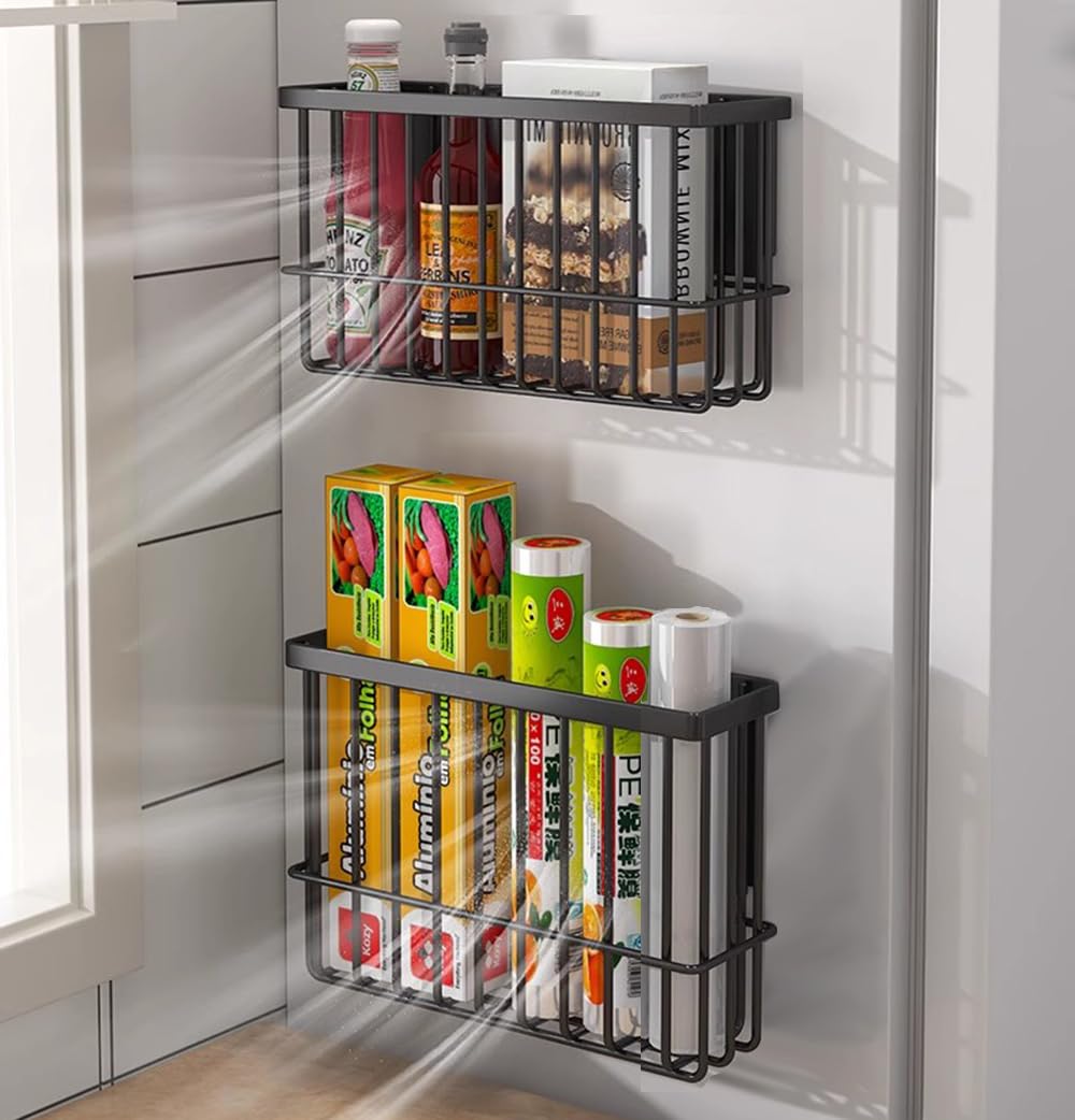 Self Adhesive Wall Mounted Storage Box (Black) D9351