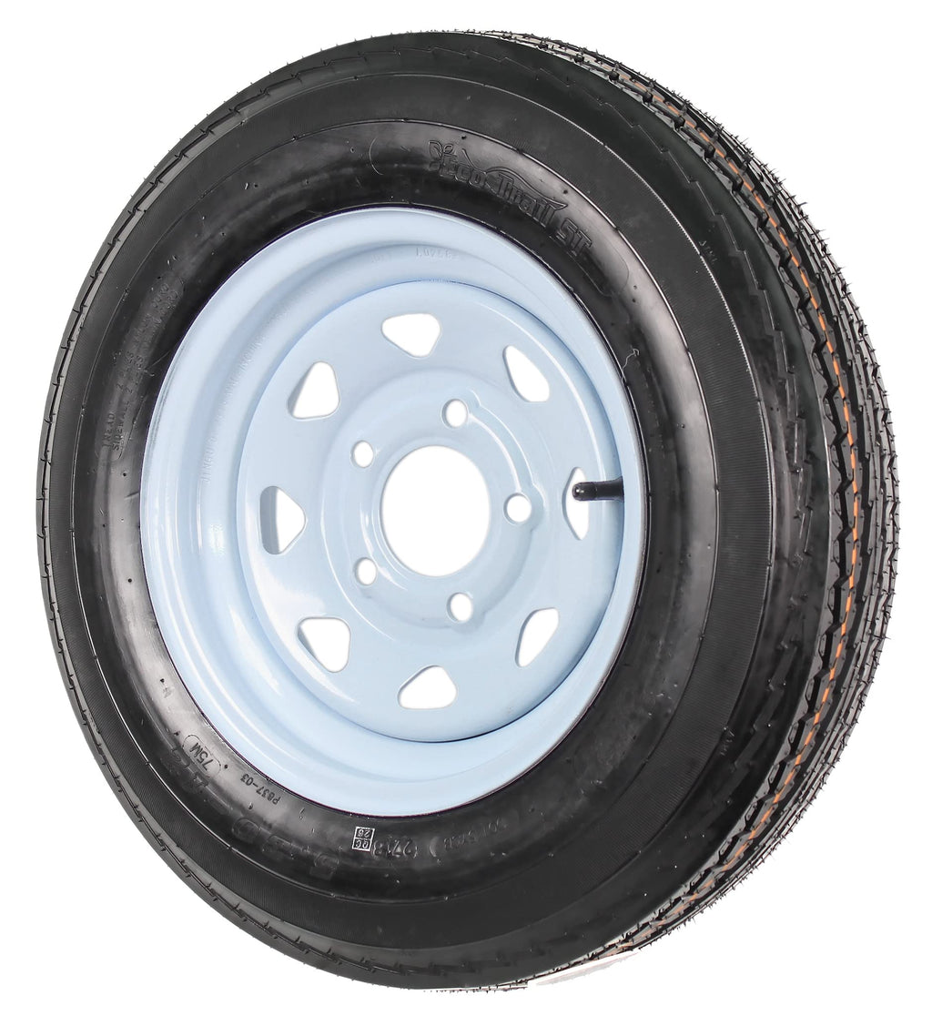 2-Pack Trailer Tire Rim Assembly 5.30-12 5 Lug White LRC J19489