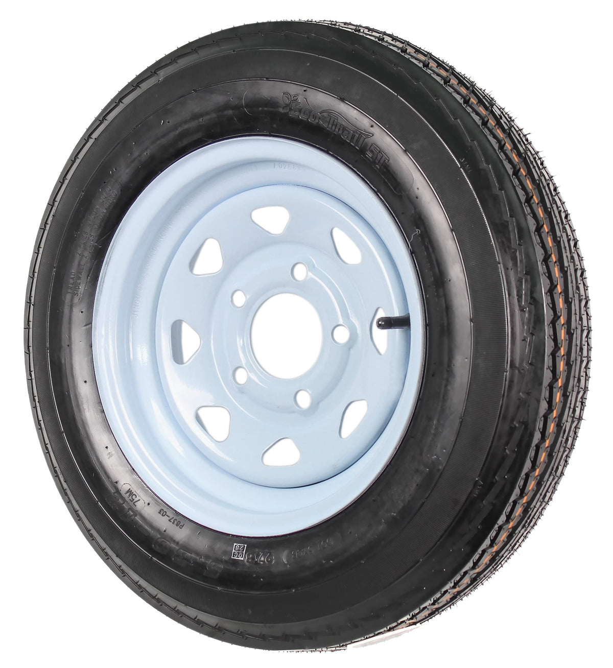 2-Pack Trailer Tire Rim Assembly 5.30-12 5 Lug White LRC J19489