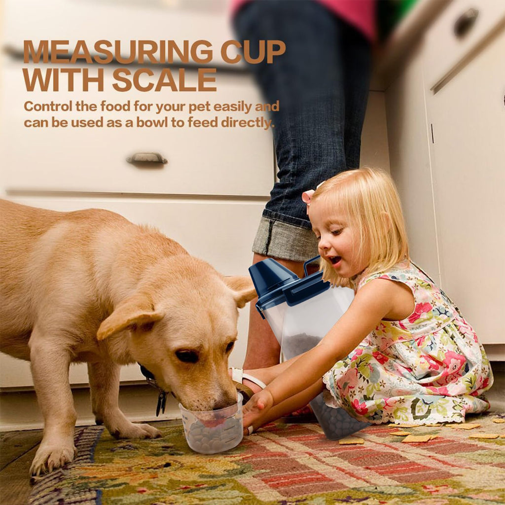 Airtight Pet Food Storage Container with Measuring Cup O12969