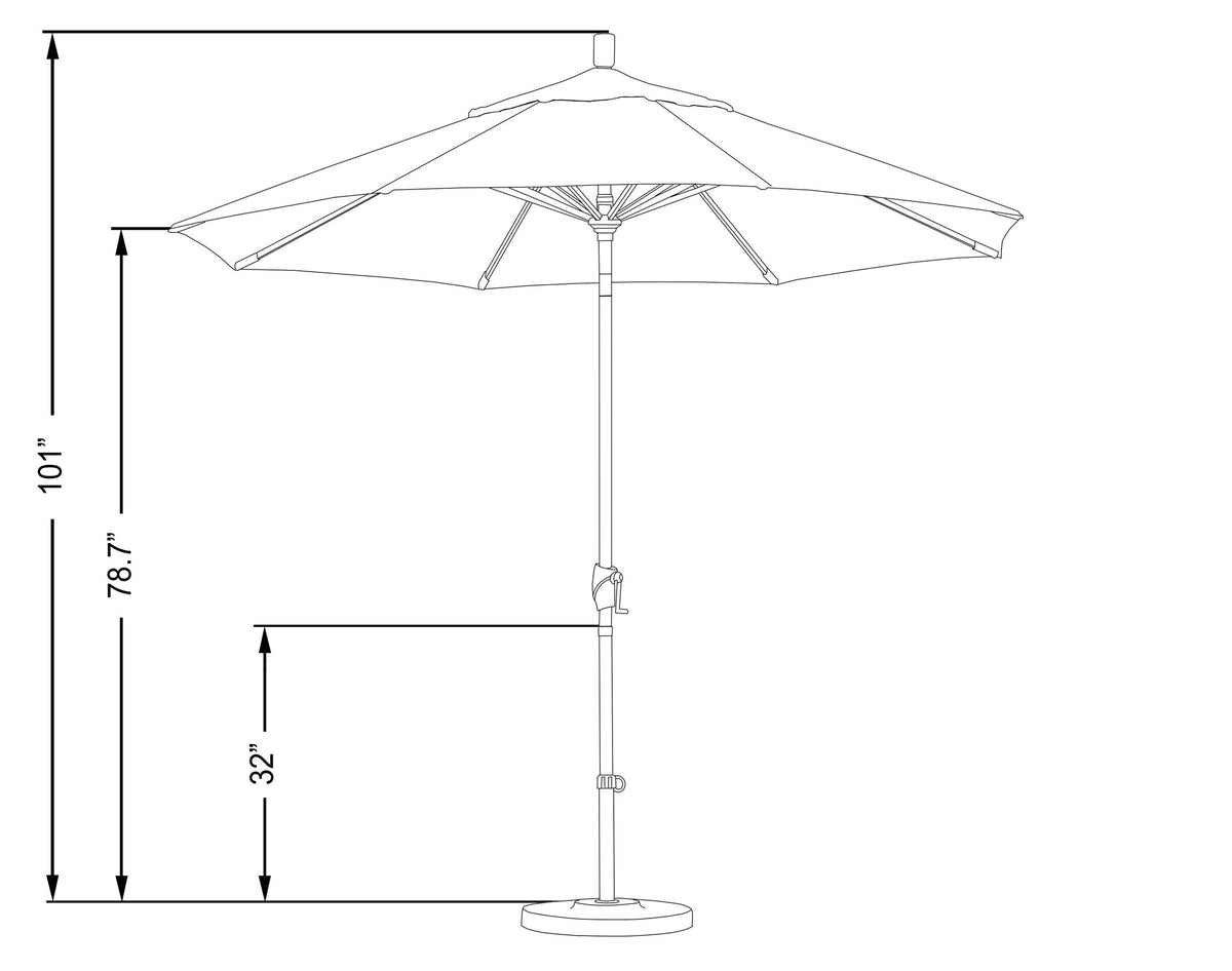 9' Round Aluminum Market Patio Umbrella X87017