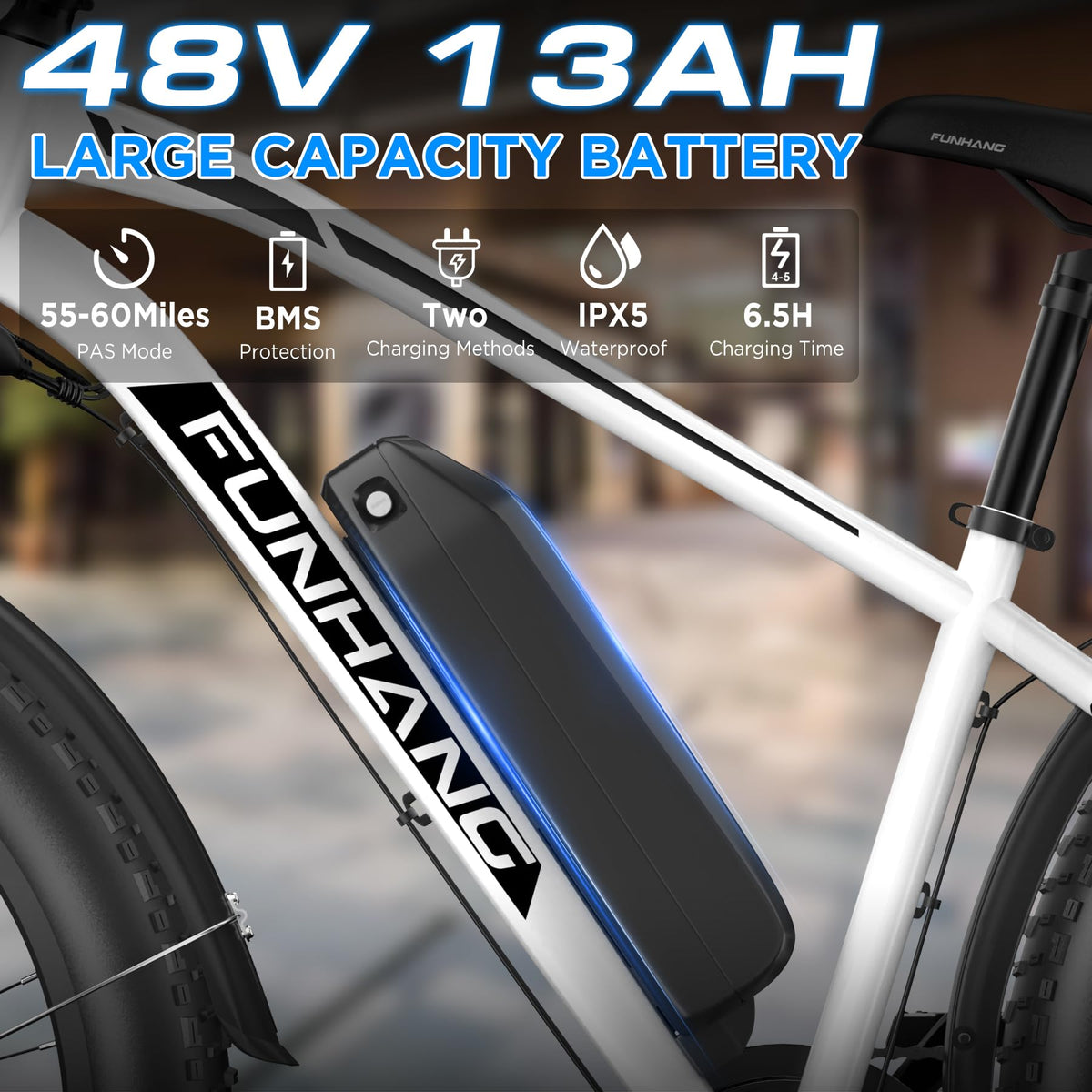 1000W 26" Fat Tire Electric Mountain Bike with 48V 13AH Battery L530
