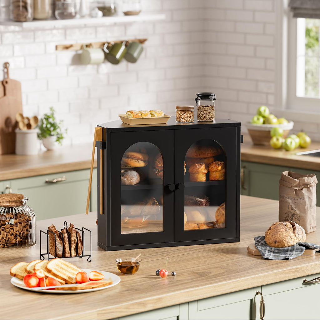 2 Tier Corner Bread Box with Acrylic Door A910