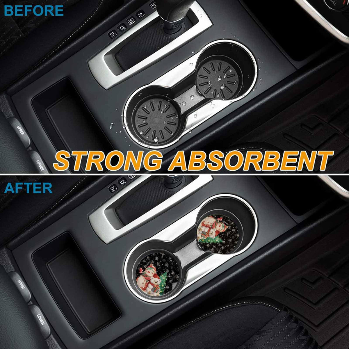 Black Ceramic Car Coasters 2 Piece Set L83178
