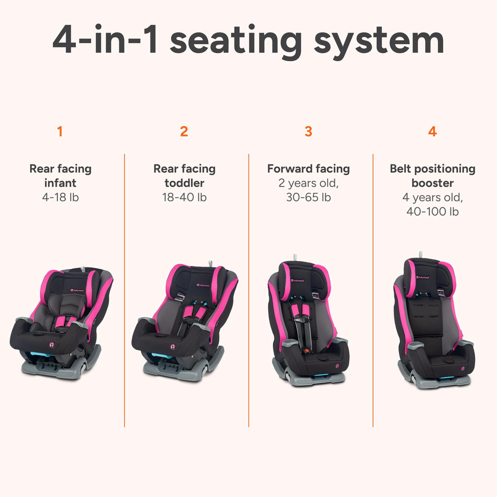 Pink Convertible Car Seat Y306