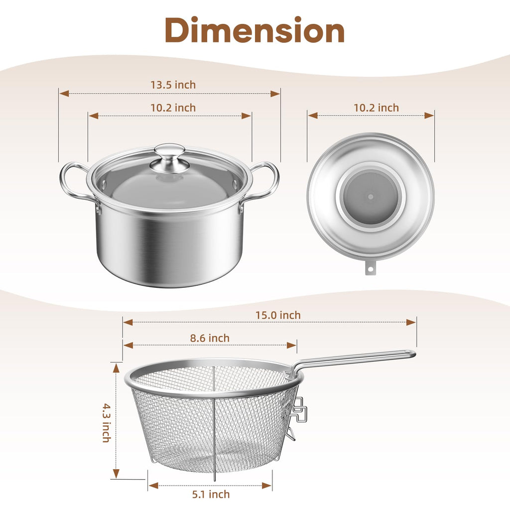 Deep Fryer Pot with Basket 6.3QT J2364