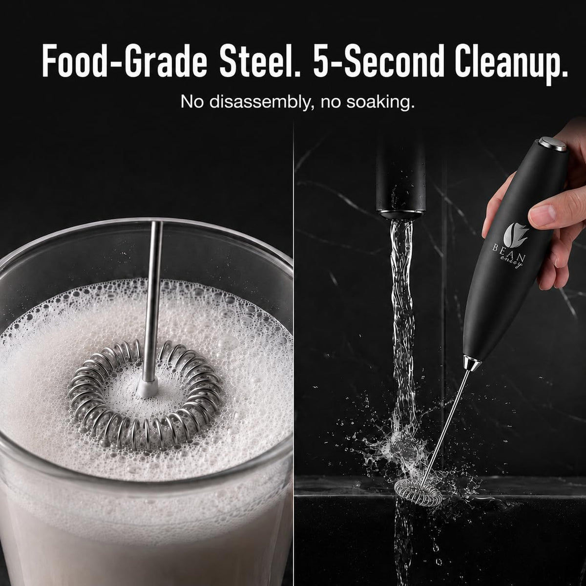 Black Handheld Milk Frother P251