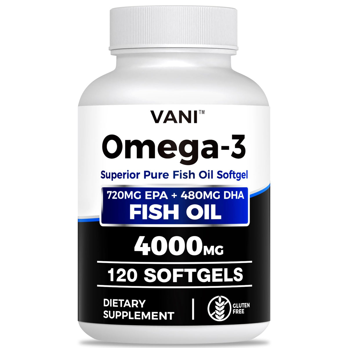 Omega 3 Fish Oil 4000mg 120 Softgels EPA DHA K650829