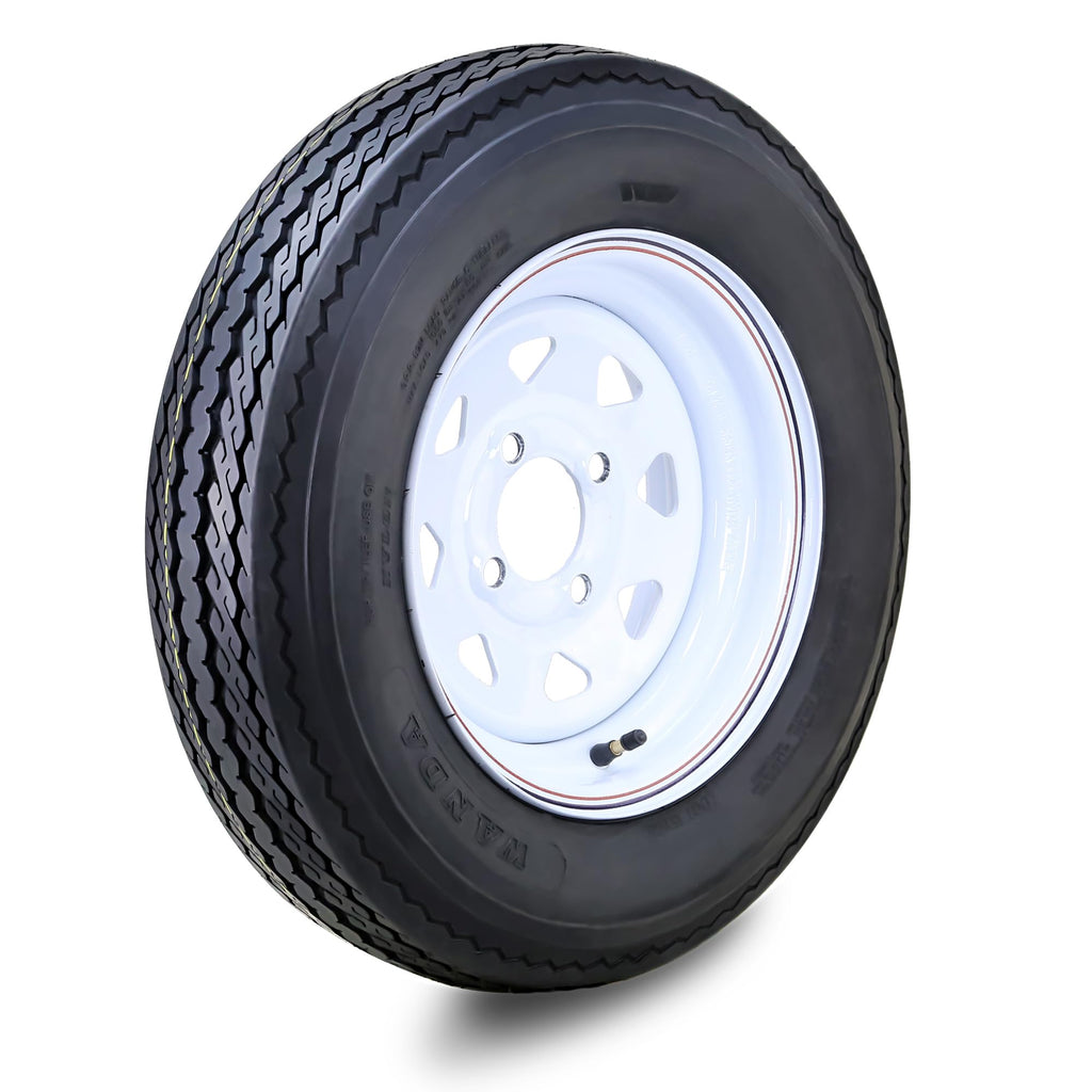 5.30-12 Trailer Tire & Wheel 6-Ply White Spoke Rim A480258