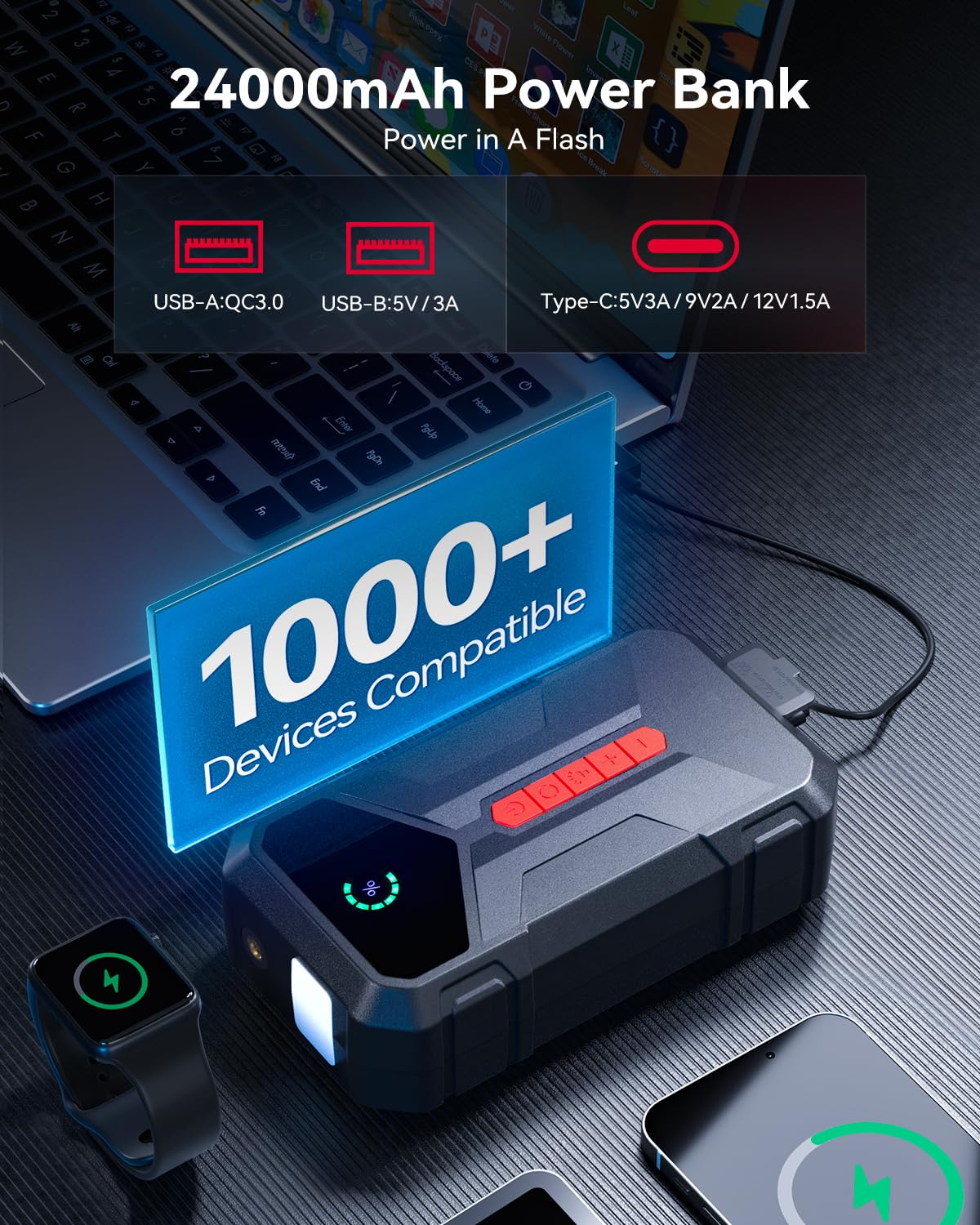 4000A Jump Starter with 150PSI Air Compressor E8916