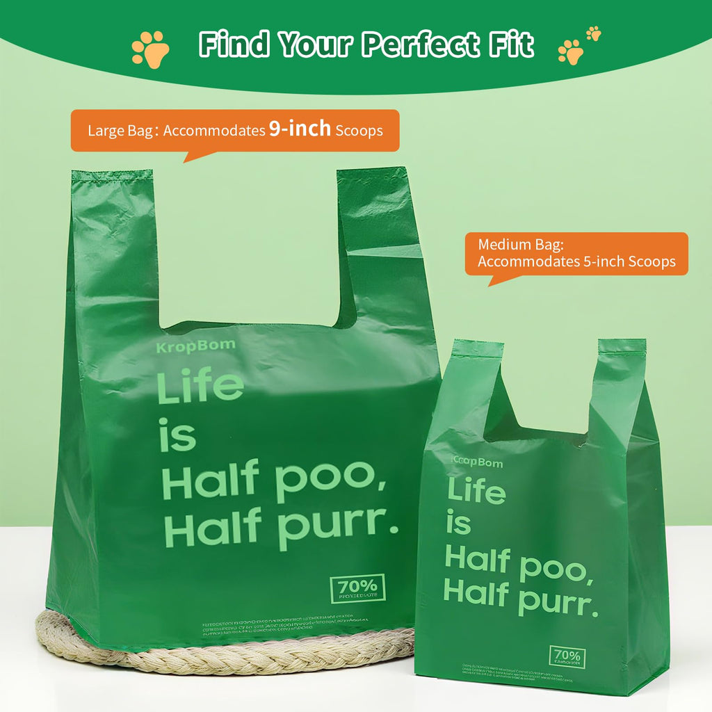 125 Count Large Unscented Cat Poop Bags with Handles I8754