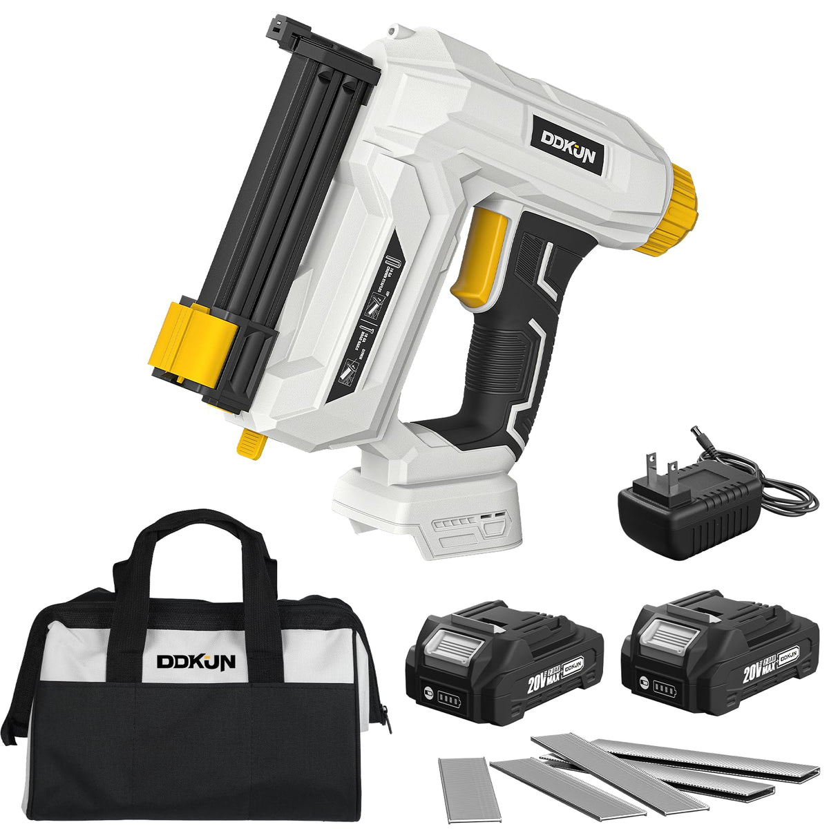 2-in-1 Cordless Brad Nailer Staple Gun with 2 batteries & Charger D59735