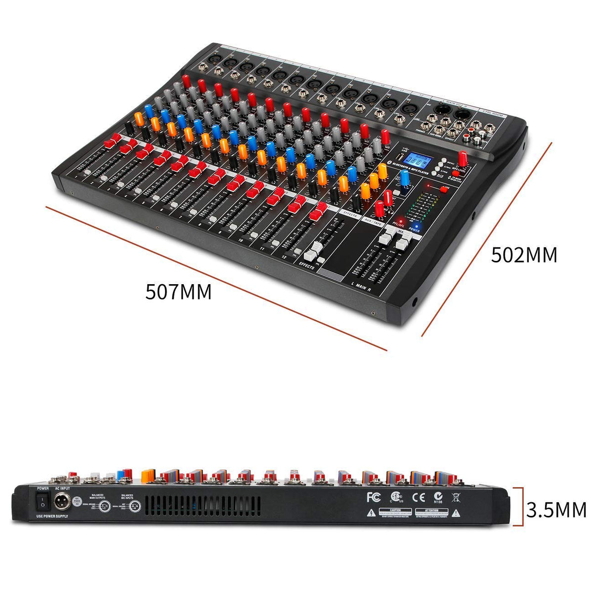 12 Channel Black USB Audio Mixer J679
