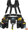 27-Pockets Heavy Duty Tool Belt with Suspenders K16014