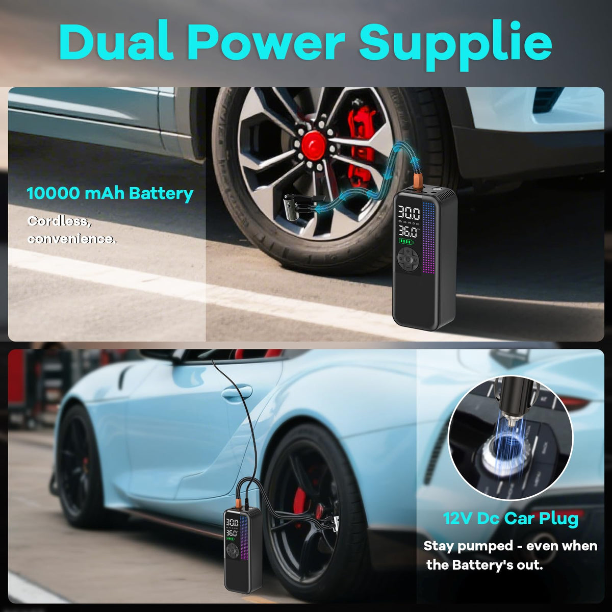 150PSI Portable Cordless Tire Inflator Air Compressor P59133