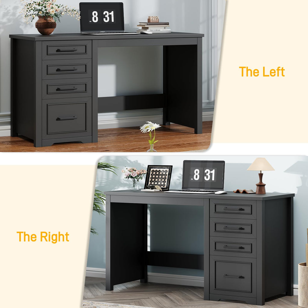Black Executive Desk with File Drawer K825