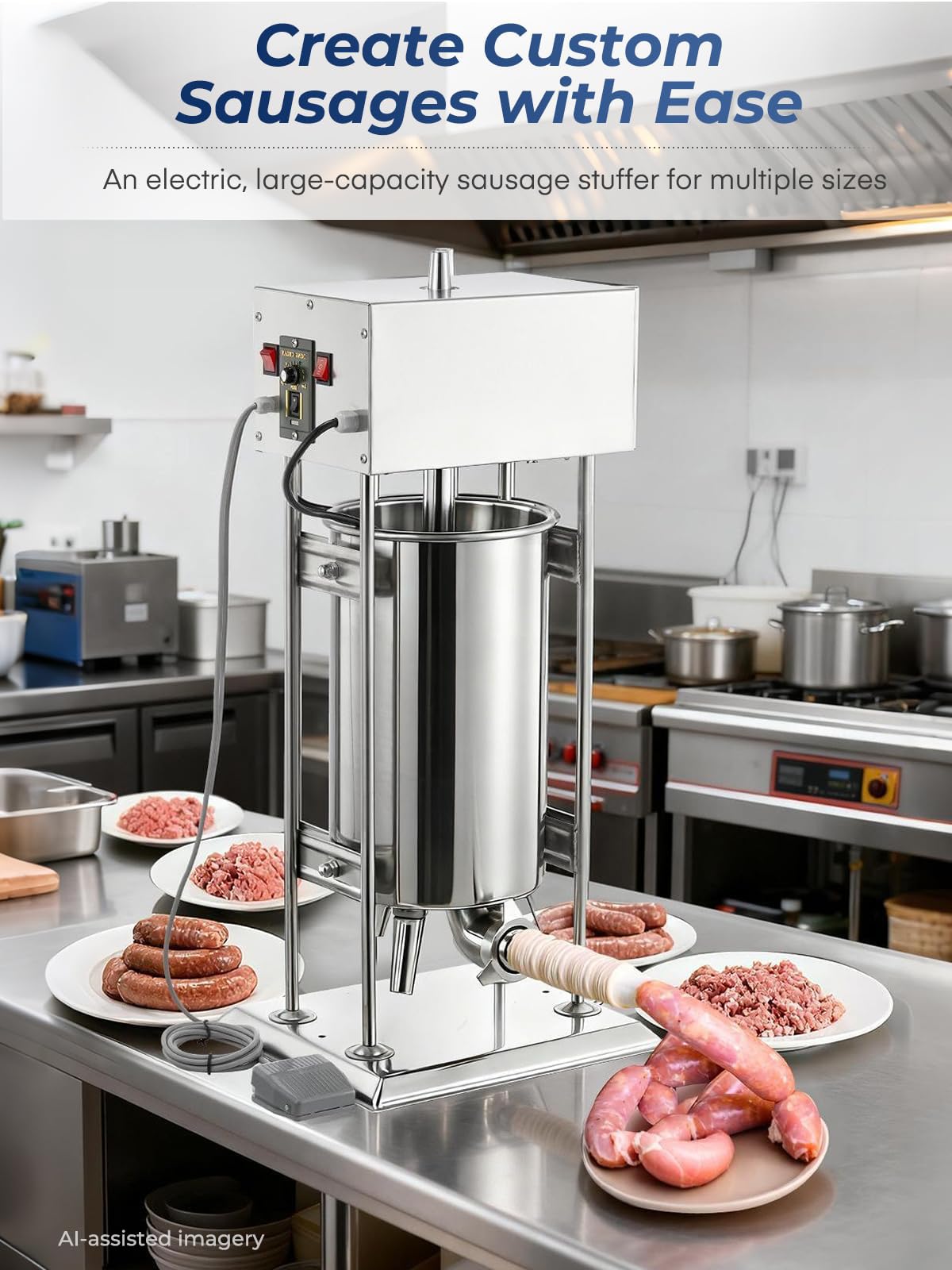 33LBS Stainless Steel Sausage Stuffer R9440