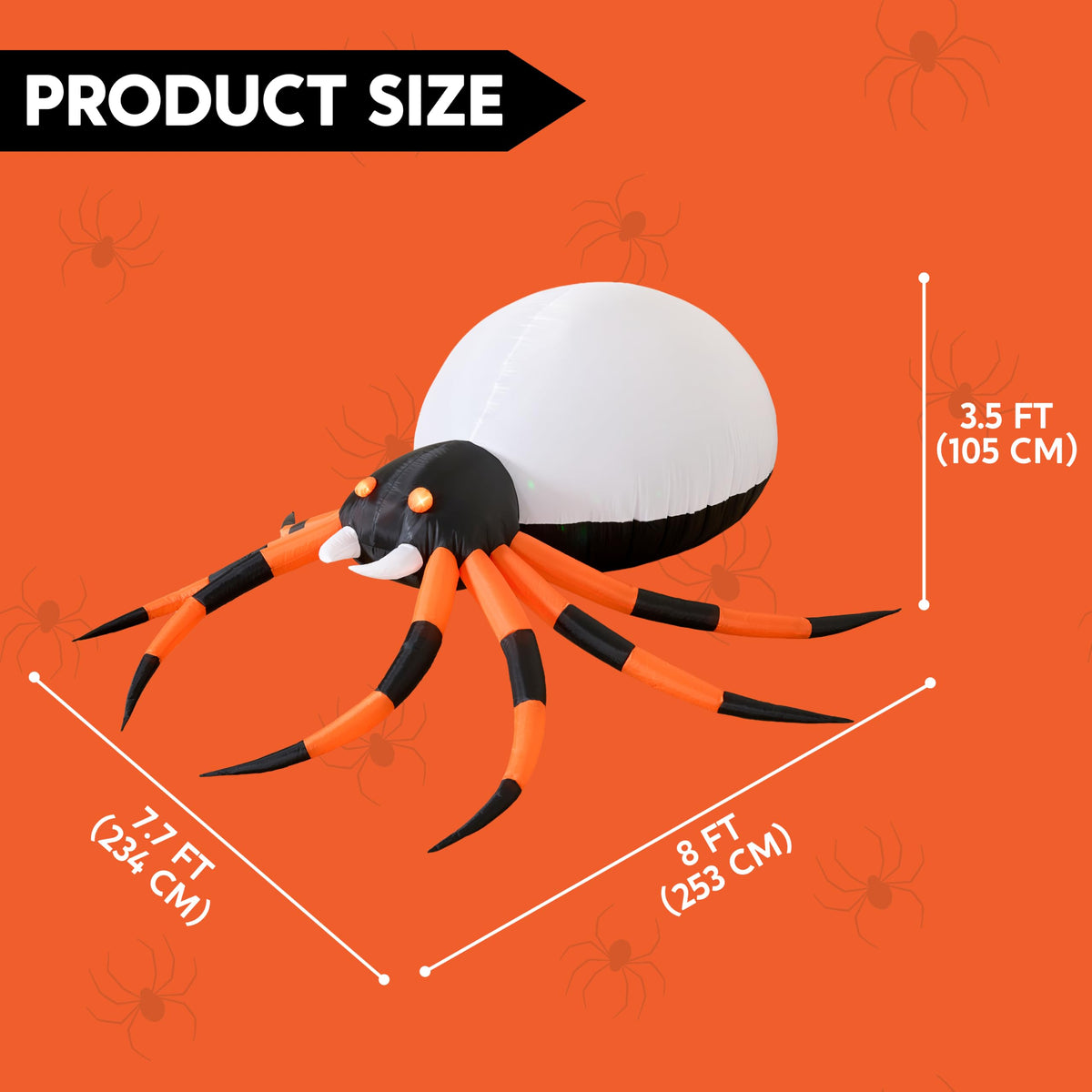 8 FT Inflatable Giant Spider Outdoor Decoration W883798