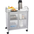 Gray Refreshment Cart with Double Doors and Swivel Wheels B9431
