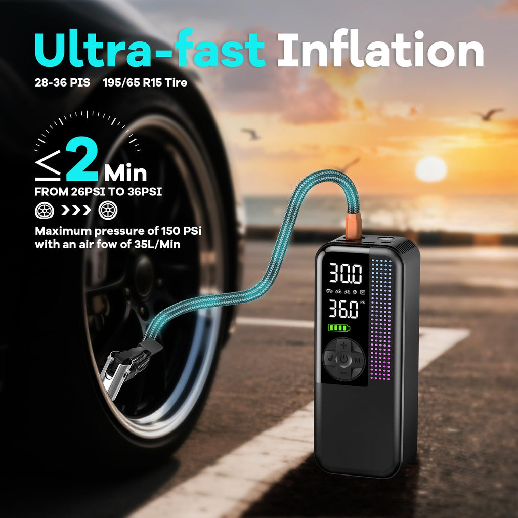 150PSI Portable Cordless Tire Inflator Air Compressor P59133