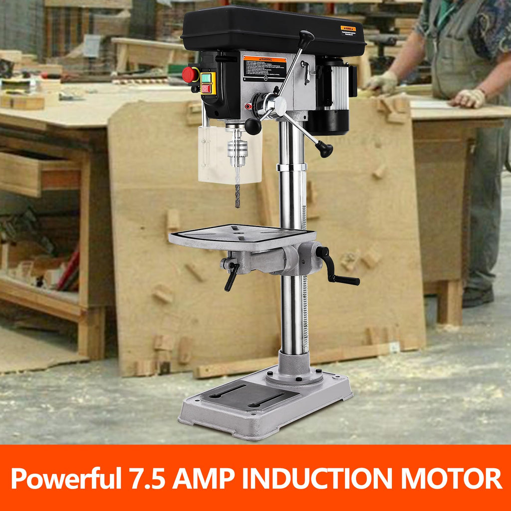 15 in Benchtop Drill Press with Variable Speed Tilting Worktable J996346