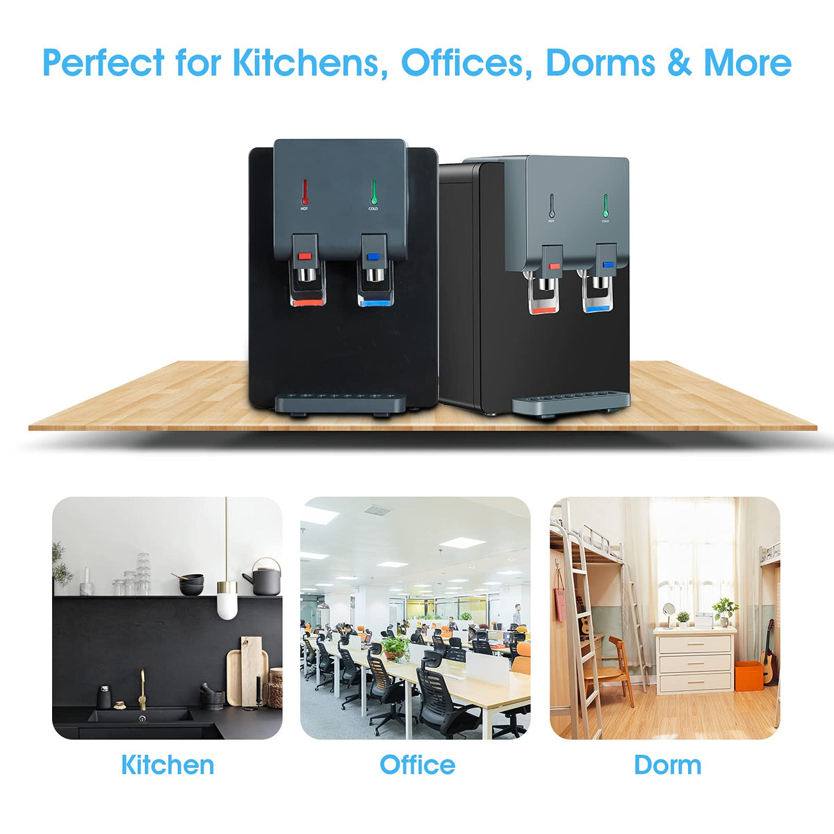 Top Loading Hot and Cold Water Cooler Dispenser, Black L6186