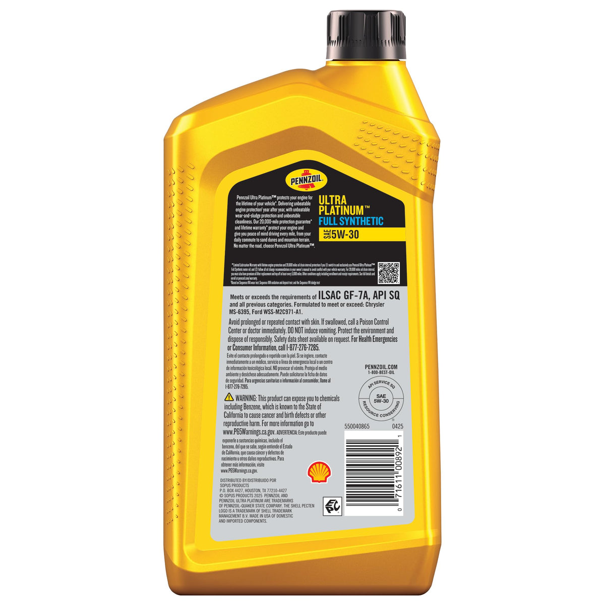 Full Synthetic 5W-30 Motor Oil, 1 Quart (6 Pack) G407947