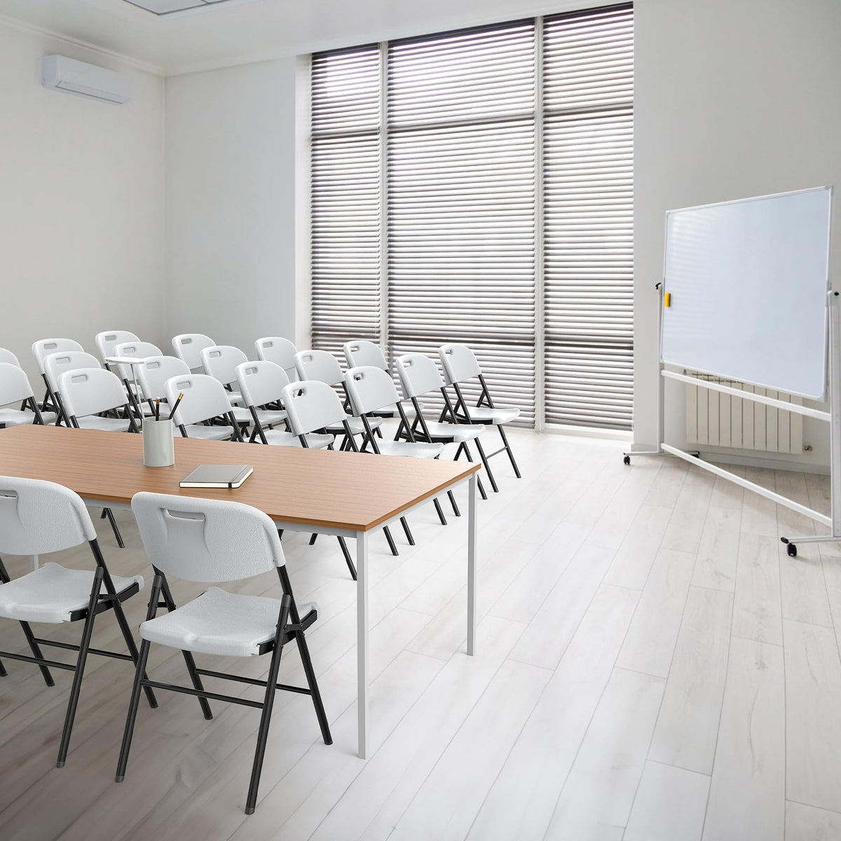 White 10 Pack HDPE Folding Chairs with Steel Frame I862