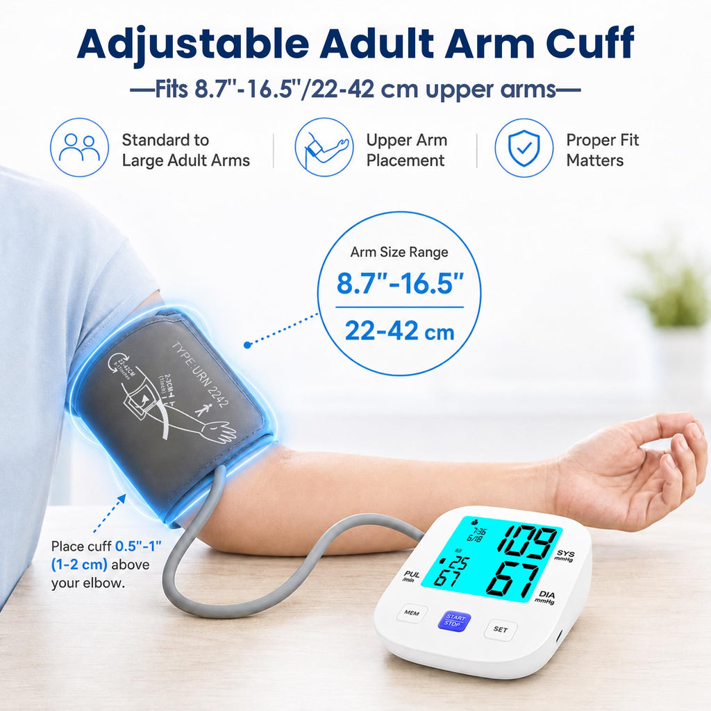 Upper Arm Blood Pressure Monitor with 8.7"-16.5" Cuff M360