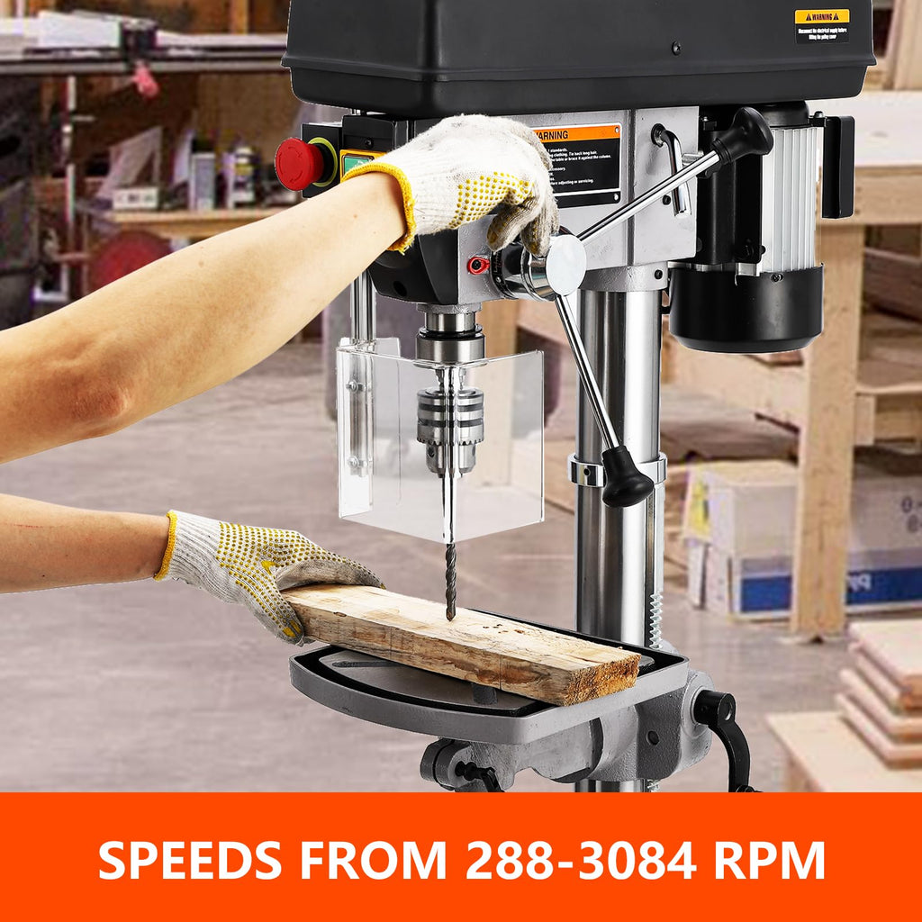 15 in Benchtop Drill Press with Variable Speed Tilting Worktable J996346