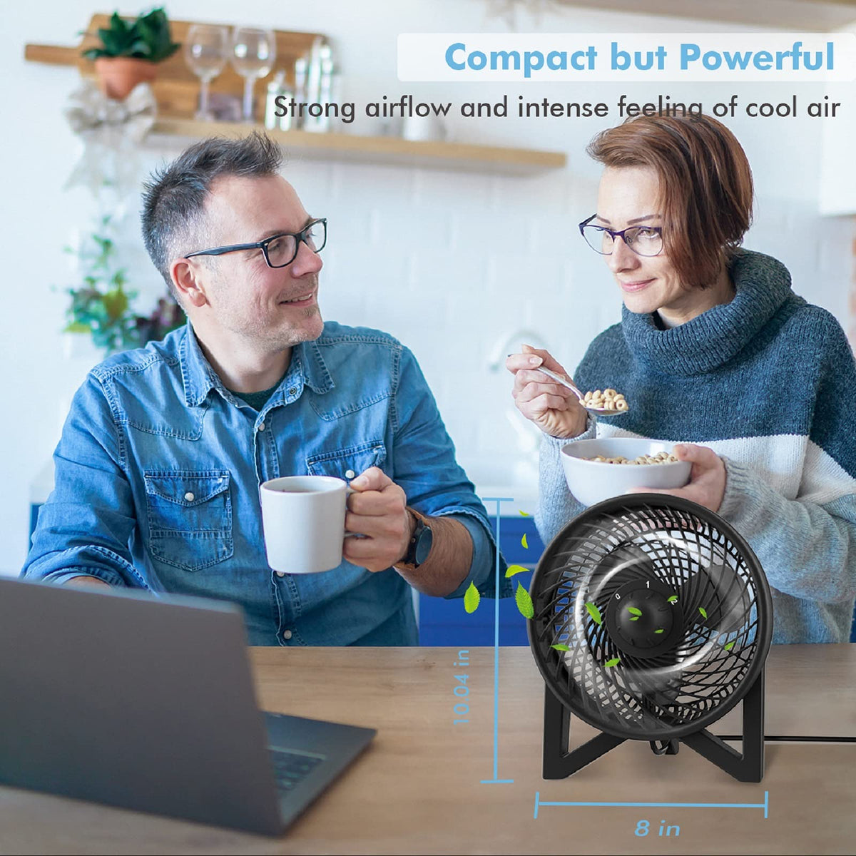 8 Inch Portable Quiet Desk Fan with 2 Speeds, Black B157