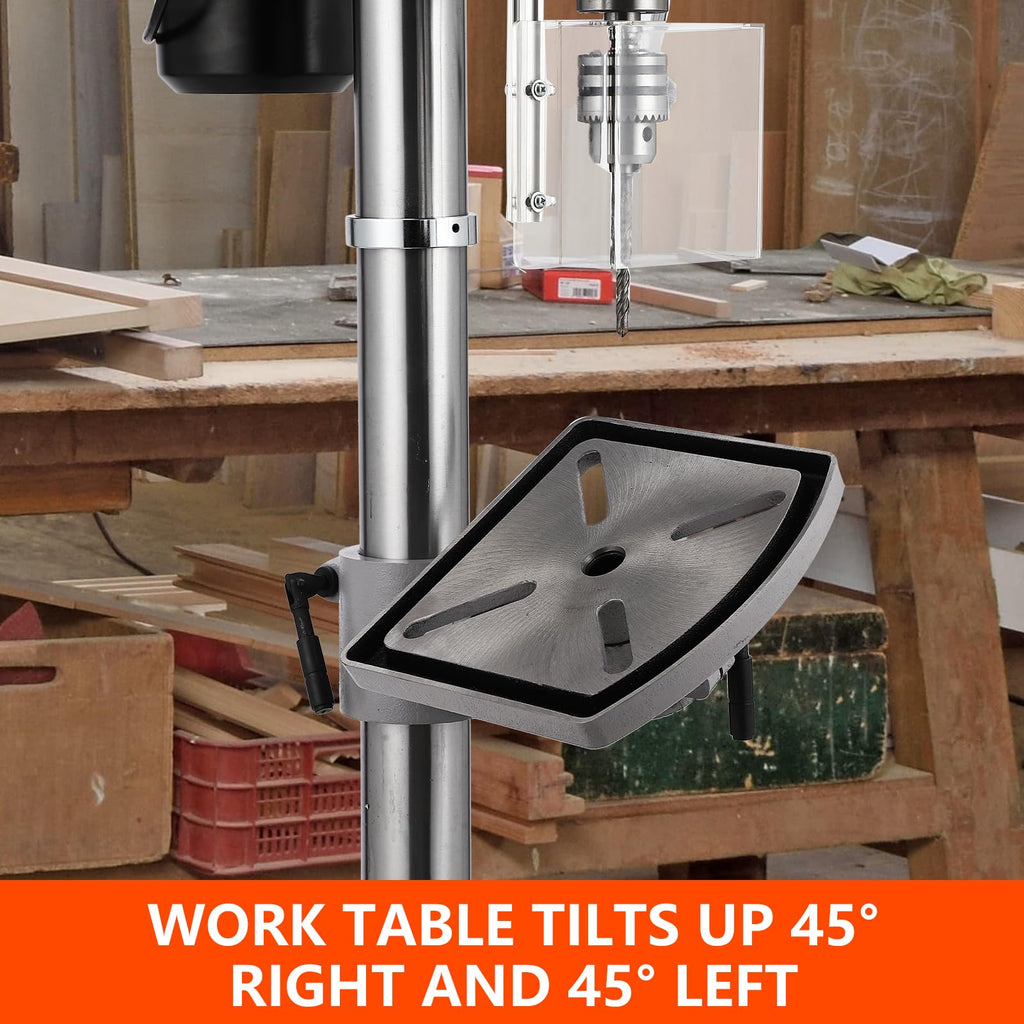 15 in Benchtop Drill Press with Variable Speed Tilting Worktable J996346
