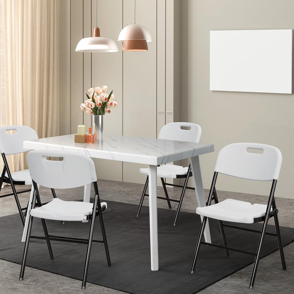 White 10 Pack HDPE Folding Chairs with Steel Frame I862