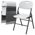 White 10 Pack HDPE Folding Chairs with Steel Frame I862