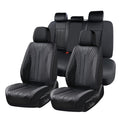 Black Leather Full Set Waterproof Car Seat Covers G461773