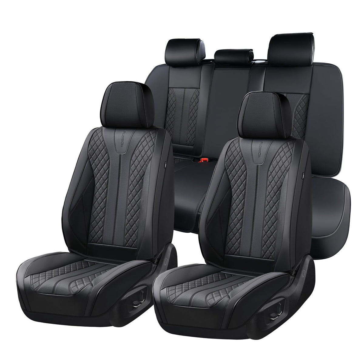 Black Leather Full Set Waterproof Car Seat Covers G461773