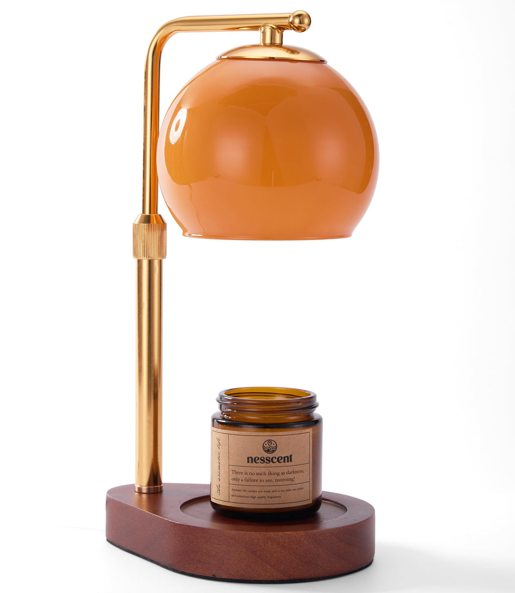 Amber Glass Candle Warmer Lamp Adjustable Height with Timer Z651153