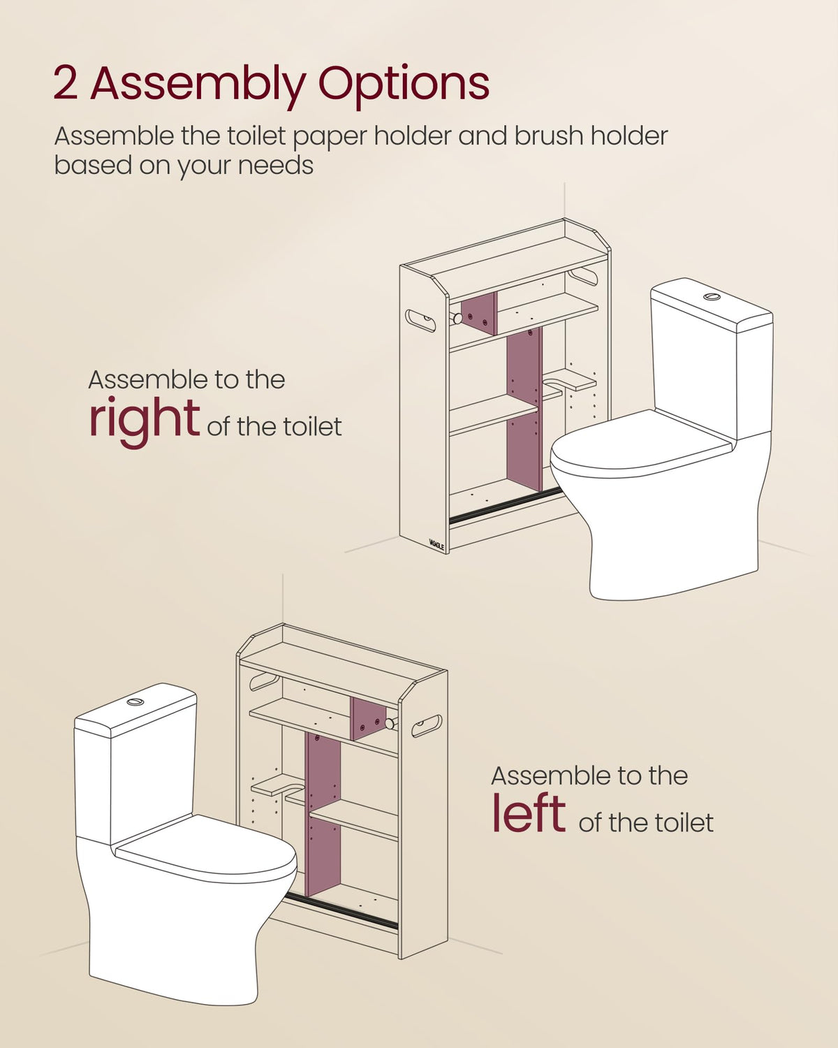 Slim Bathroom Storage Cabinet with Sliding Doors J6269