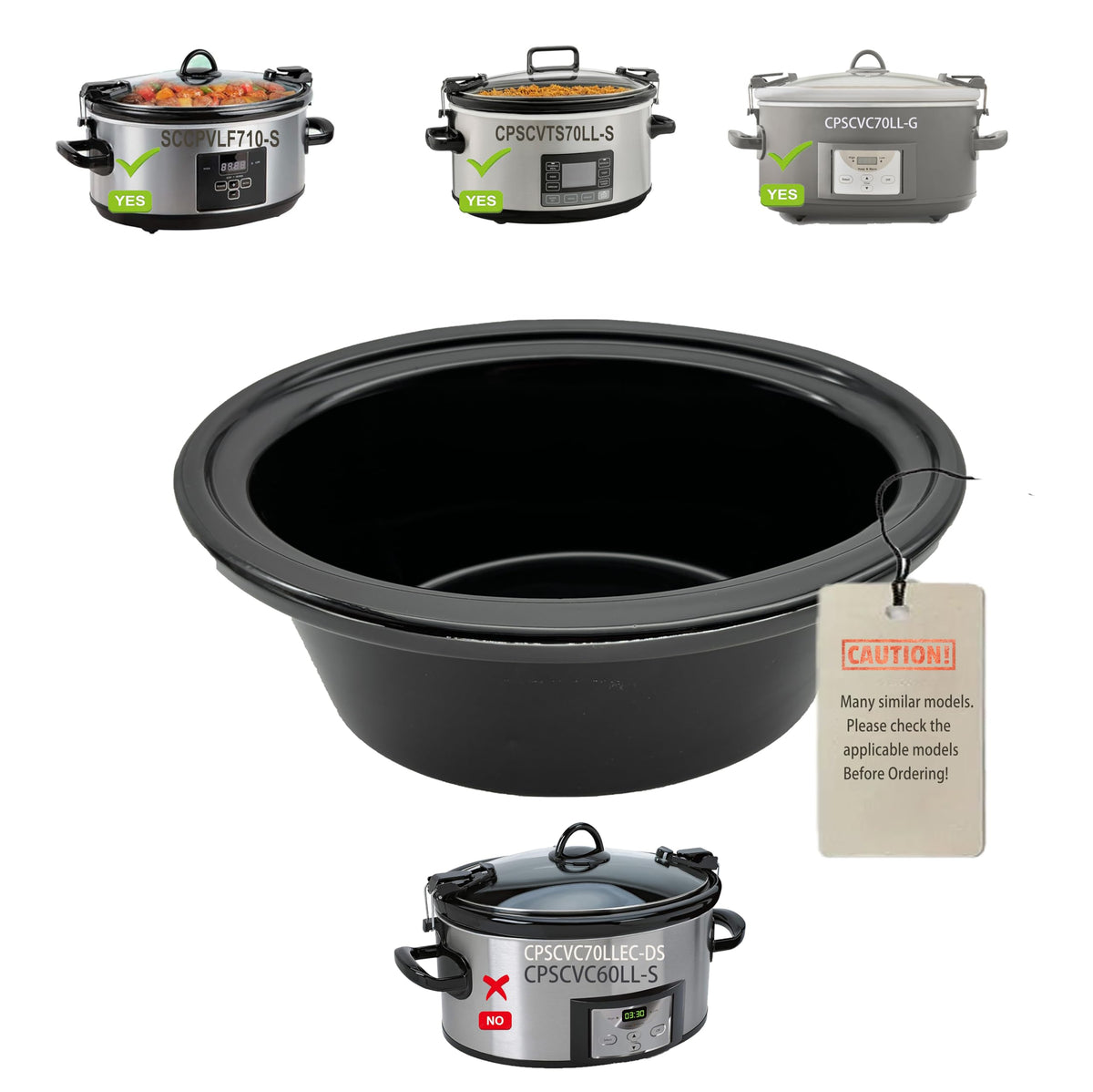 7 Qt Ceramic Slow Cooker Pot Z769595