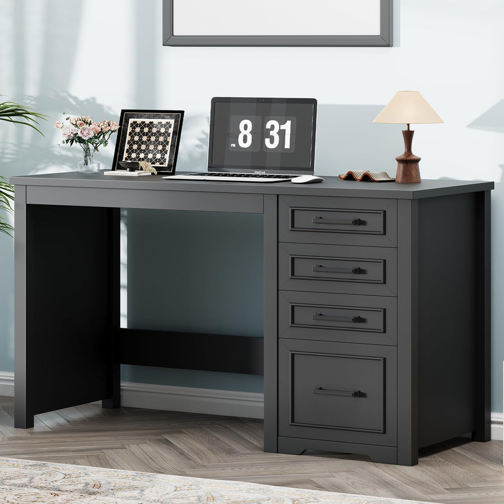 Black Executive Desk with File Drawer K825