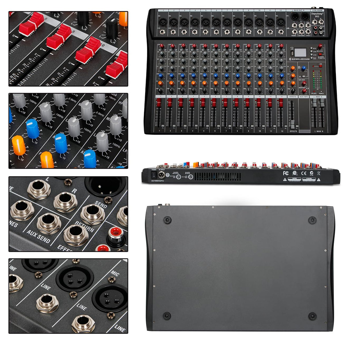 12 Channel Black USB Audio Mixer J679