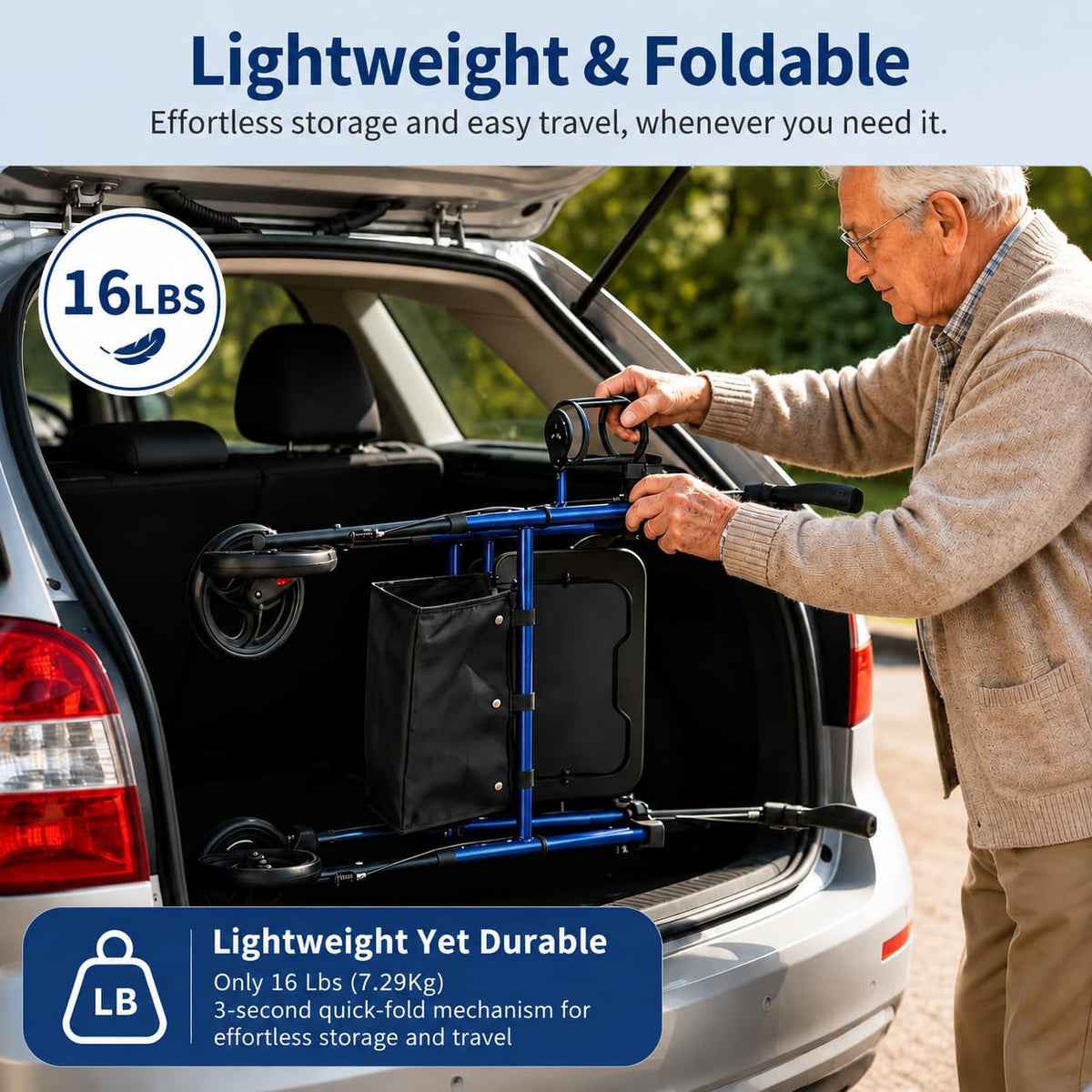 Rollator Walker with Seat 350 lb Capacity T9059
