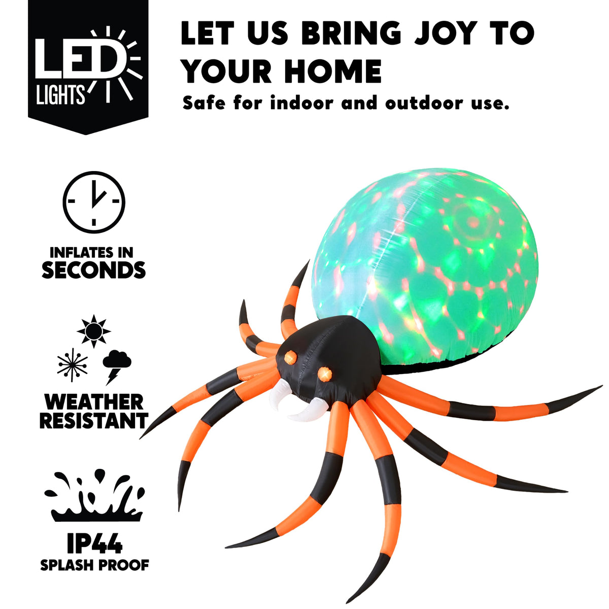 8 FT Inflatable Giant Spider Outdoor Decoration W883798