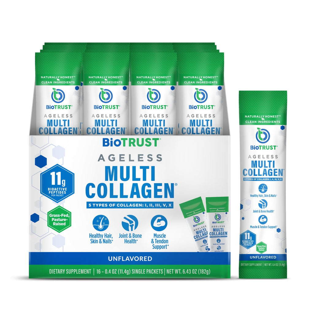 Multi Collagen Peptides Powder Types I II III V X Unflavored 16 Packets U226112