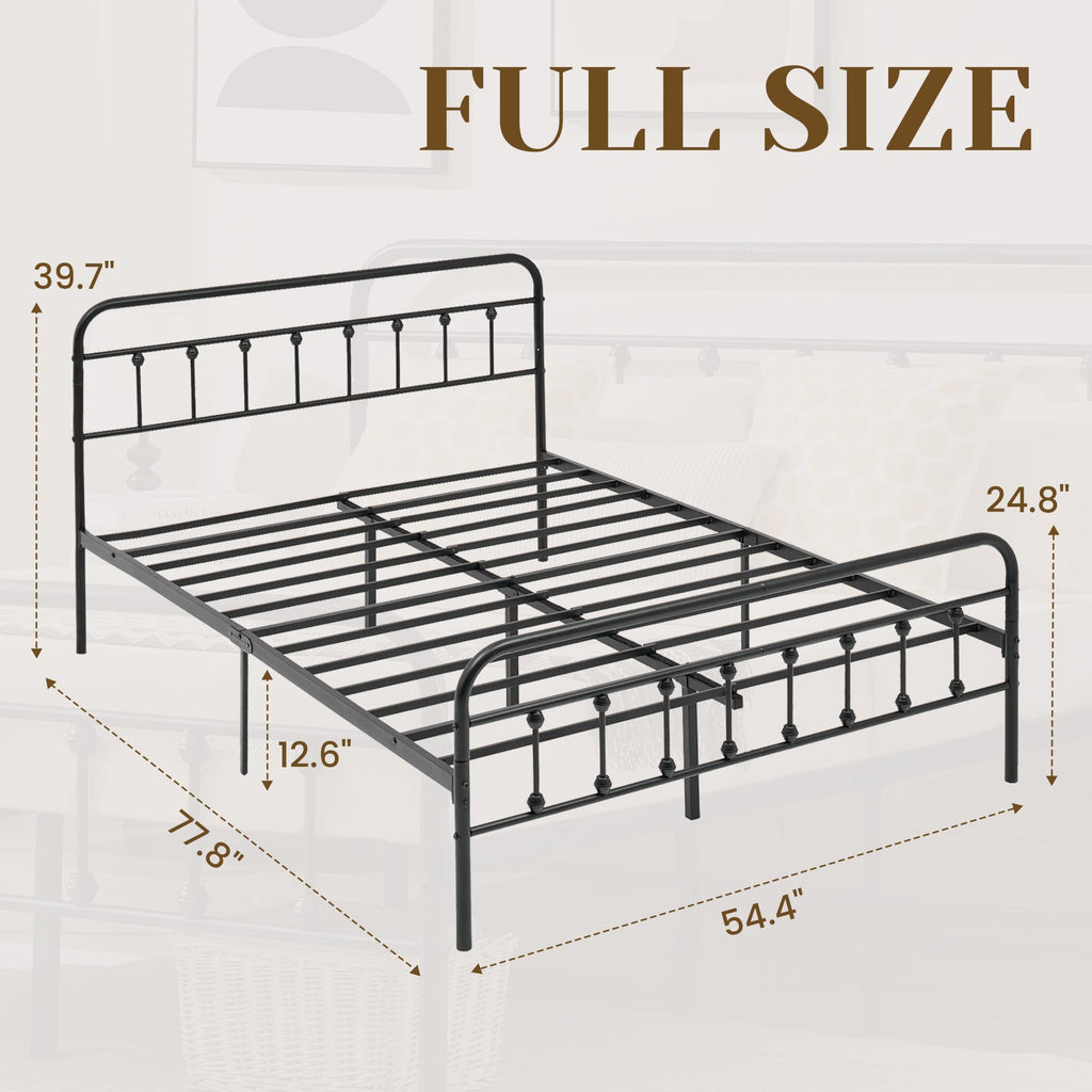 Full Metal Platform Bed Frame with Headboard and Footboard N1950
