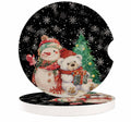 Black Ceramic Car Coasters 2 Piece Set L83178
