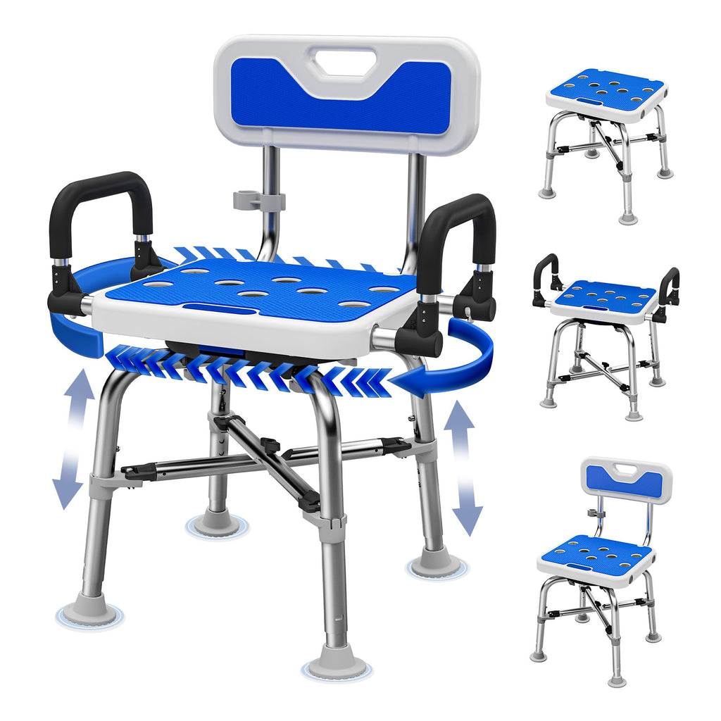 360° Swivel Shower Chair, 500 lbs Capacity, Height Adjustable Q238