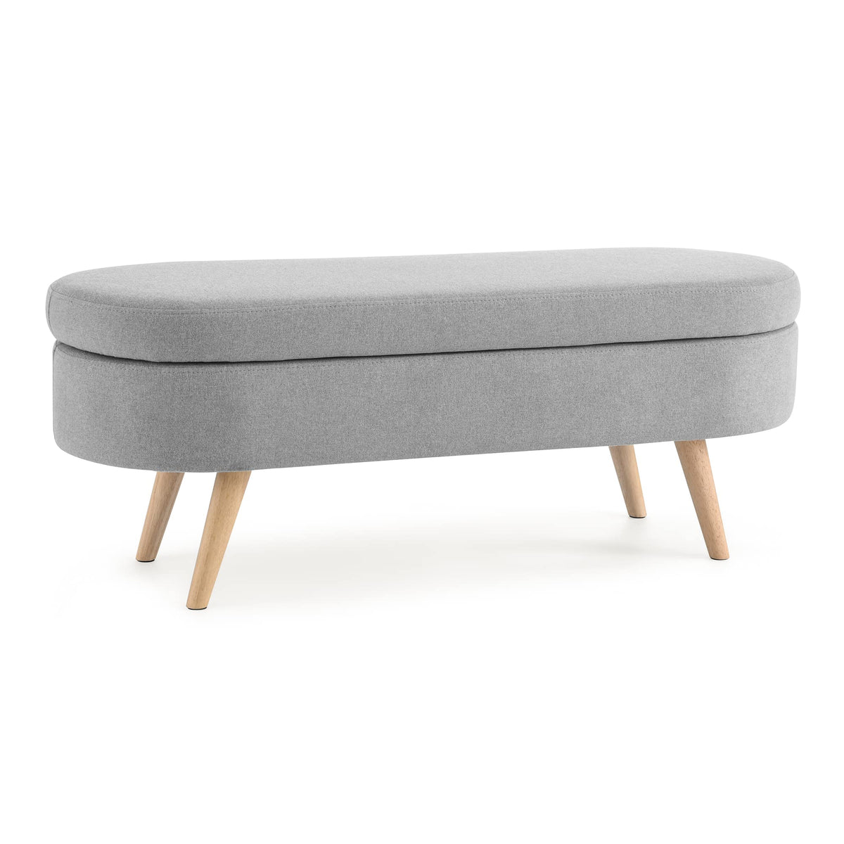 Oval Storage Bench with Rubber Wood Legs Z39340