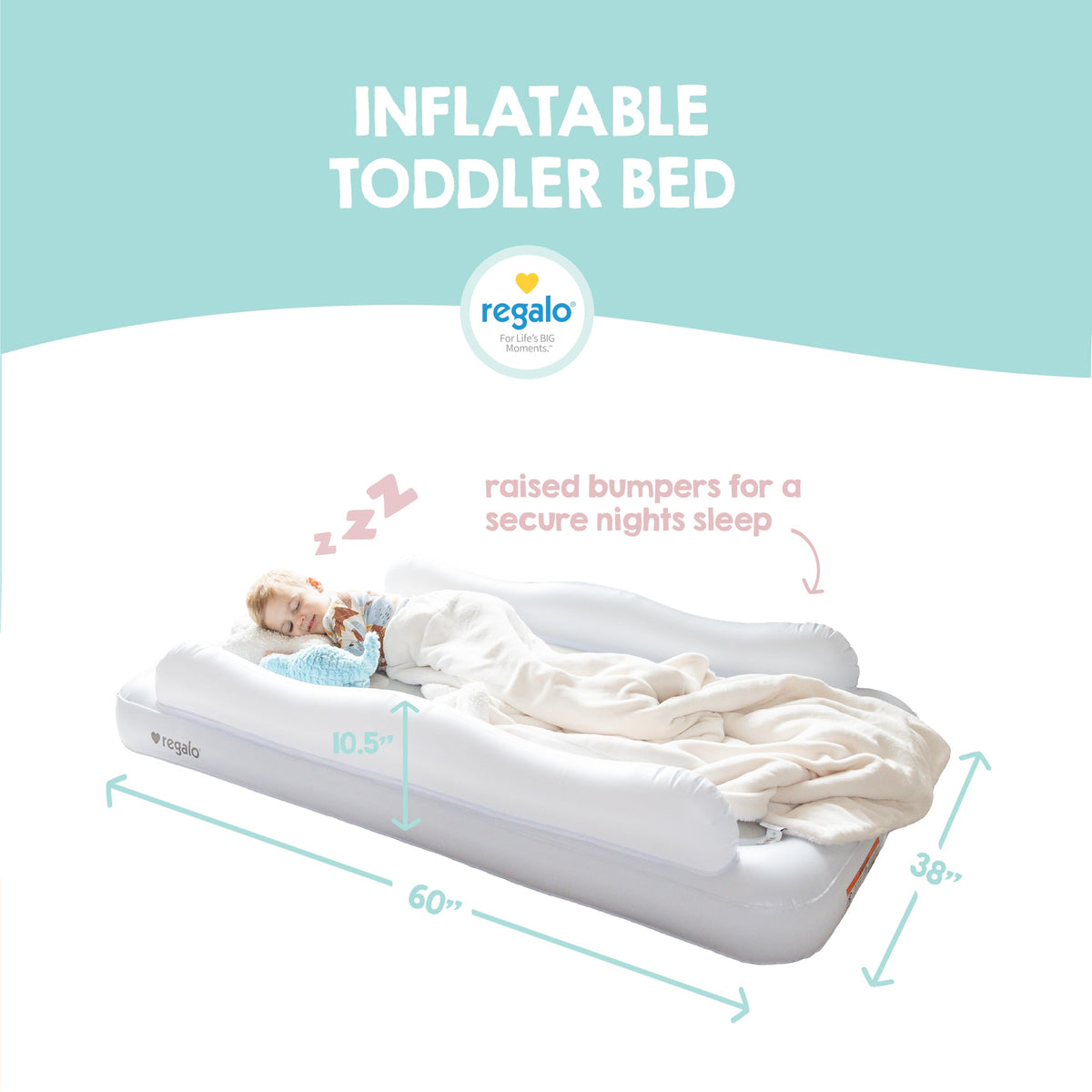 Inflatable Toddler Travel Bed with Pump & Carry Bag B1991