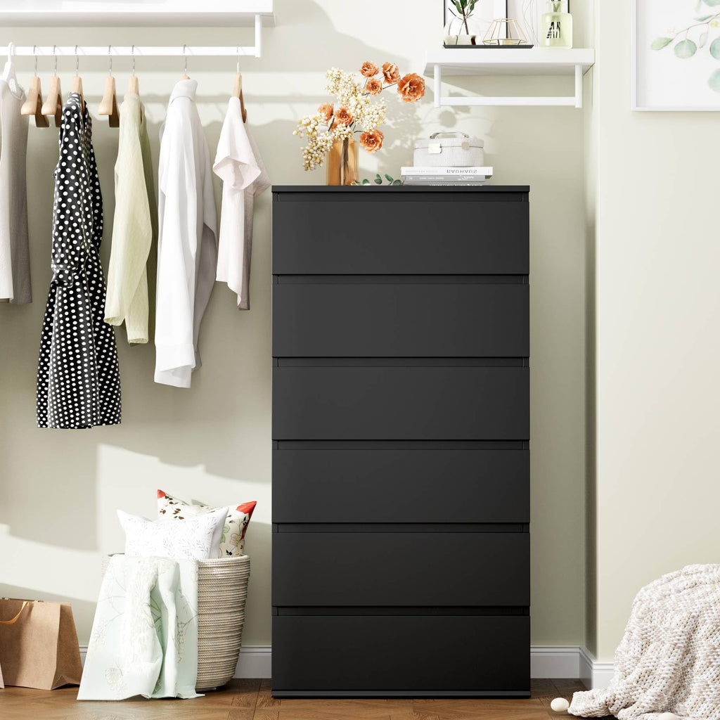 Black 6 Drawer Dresser A33240